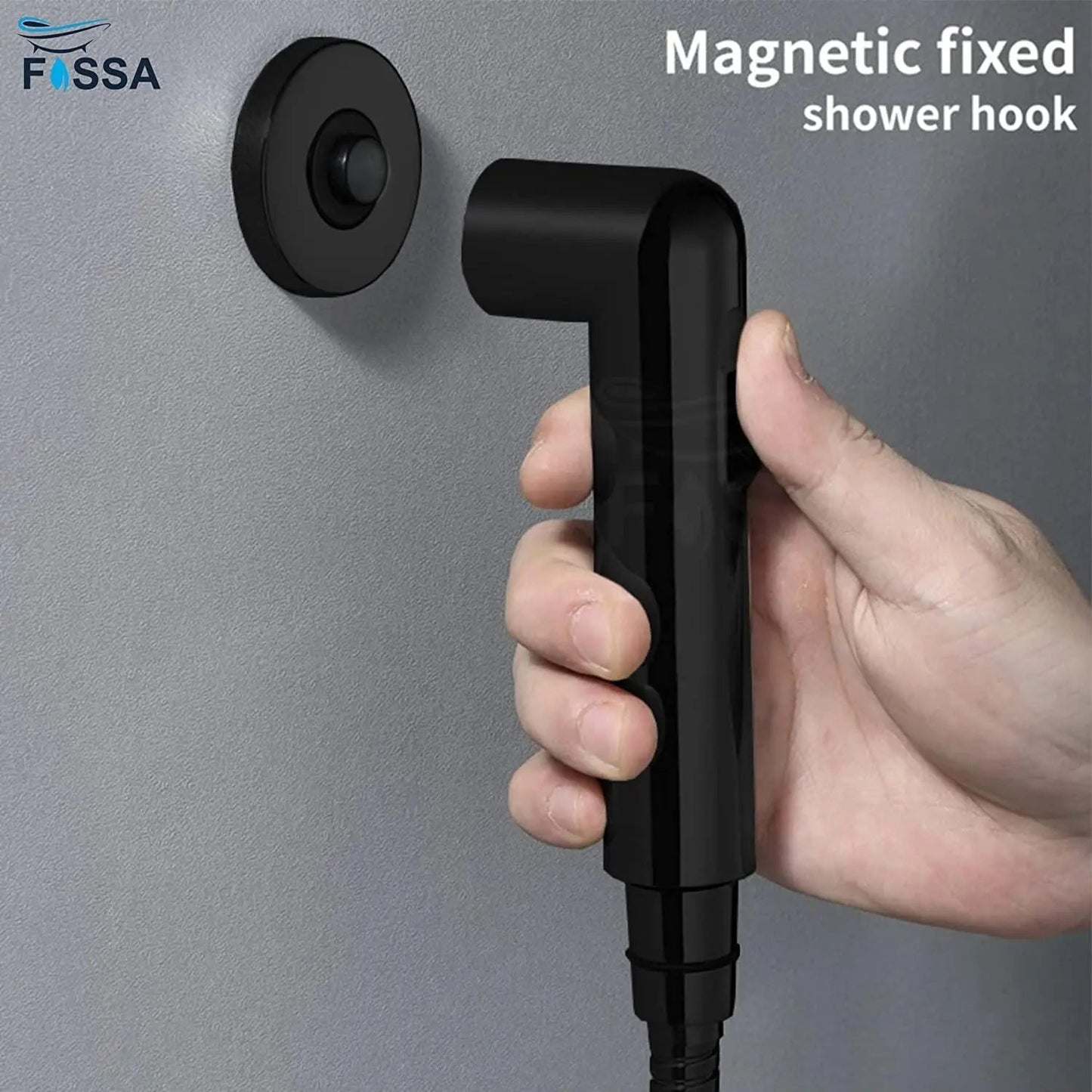 Fossa Magnetic Health Faucet with Magnetic Holder/Bidet Sprayer for Toilet and Bathroom/Jet Spray Black