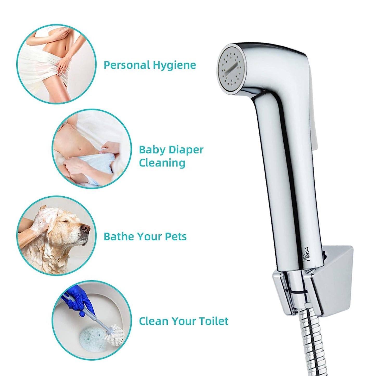 Fossa Sting Health Faucet/Bidet Sprayer Premium Sprayer Shattaf - Bidet Spray Head for Toilet, Hand Bidet Sprayer for Toilet