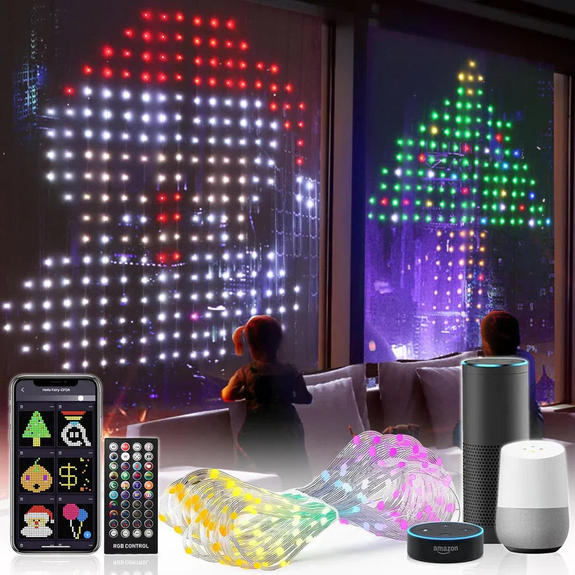 Smart Curtain Lights, Indoor & Outdoor RGB String Lights, Support DIY Pattern