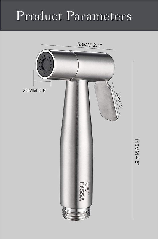 Fossa Hand Held Bidet Sprayer Premium Stainless Steel Sprayer Shattaf - Bidet spray head for Toilet, Hand Bidet Sprayer for Toilet